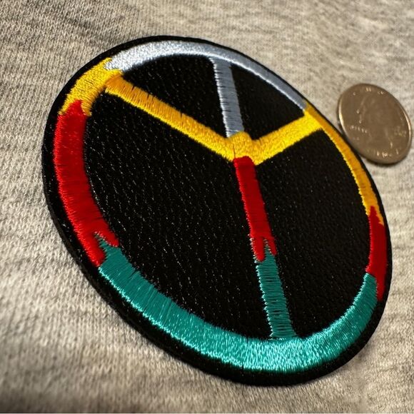 Colorful Peace Symbol Iron On Patch - Picture 2 of 2